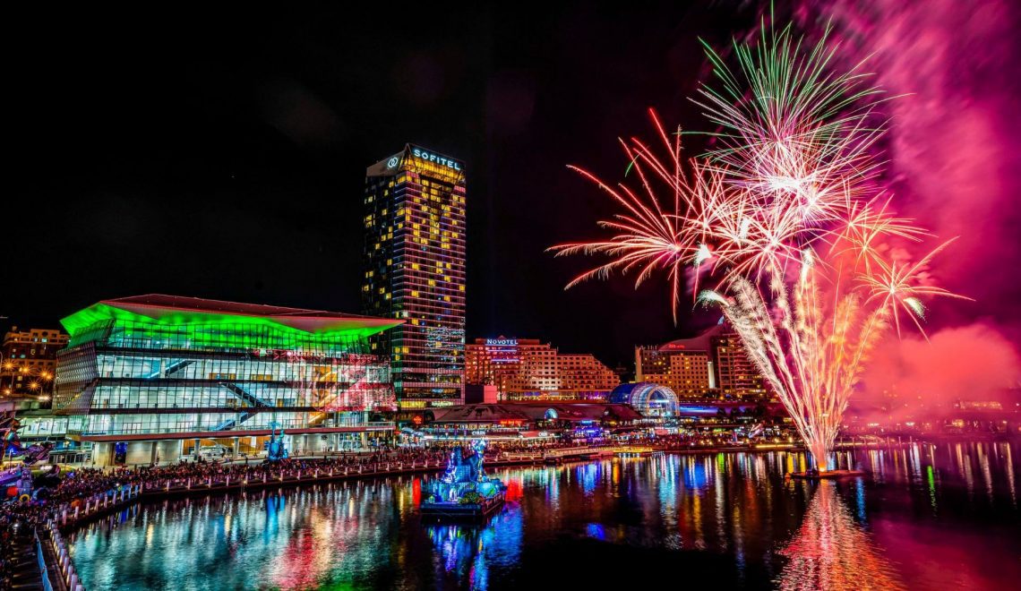 fireworks in Darling Harbour from Blackbird Cafe